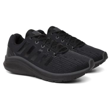 Imagem de Tênis Esportivo Masculino Academia Corrida Nylon Importado Solado Borracha EVA Palmilha Ergonômica Respirável Leve Confortável Premium 34-45 (Preto, BR, Adulto, Numérico, 36)