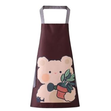 Imagem de Avental elegante impermeável de 4 peças para mulheres, cozinha doméstica e café, avental de cozinha resistente a óleo, avental de garçom