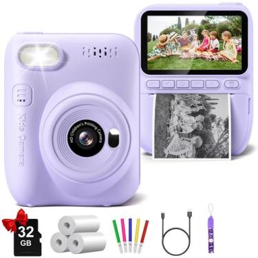 Imagem de Câmera infantil Gofunly Instant Print 32MP 1080P com cartão SD de 32GB