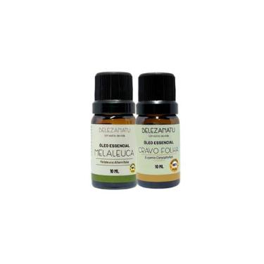 Imagem de Kit 02 óleos essenciais de melaleuca e cravo 10ml belezanatu