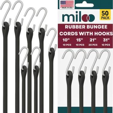 Imagem de Cordões elásticos de borracha Miloo, pacote com 50, tamanhos variados 