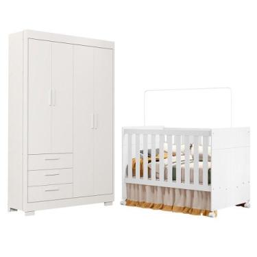Imagem de Jogo de Quarto Infantil Zaki Guarda Roupa e Berço Katatau - Reller Móv
