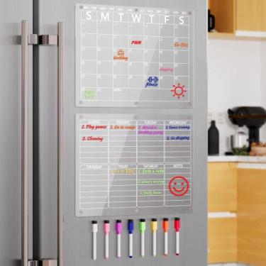 Imagem de Quadro magnético apagável a seco, calendário, acrílico Neatsure, 15x11