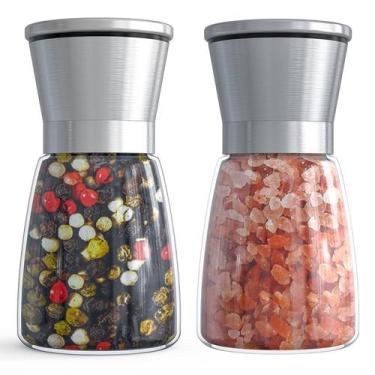 Imagem de Conjunto de moedor de sal e pimenta em aço inoxidável recarregável Eba
