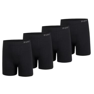 Imagem de Kit 4 Cuecas Box Masculina Sem Costura De Microfibra Trifil Lisa Básic