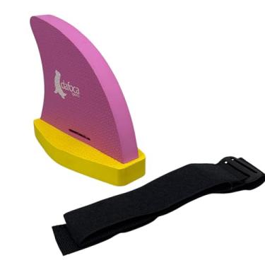 Imagem de Boia Flutuador Infantil Barbatana Tubarão DF4051-RS Dafoca Sports Rosa e Amarelo