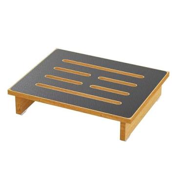 Imagem de WeiLaiKeQi Apoio para os pés em madeira, leve, ergonômico, confortável, para pernas, para idosos, crianças e adultos, para cozinha e escritório
