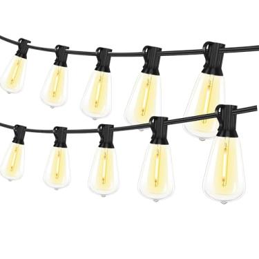 Imagem de YOSION Cordão de luzes ao ar livre com lâmpadas LED inquebráveis, para quintal, jardim, pátio, pérgola, gazebo, bistrô, quarto, festa de casamento de Natal (10 + 1 lâmpada)