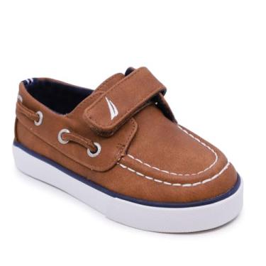 Imagem de Nautica Kids Boys Loafers Casual One Strap Boat Shoes for Toddler Little Kid-Little River-Tan Pebbled Pu-5