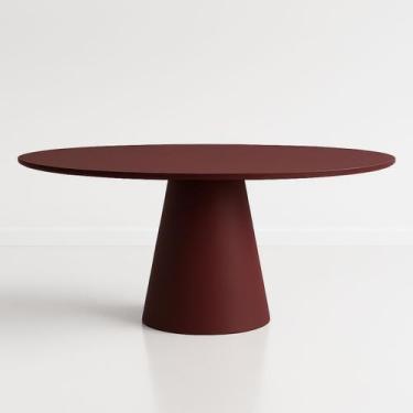 Imagem de Mesa de Jantar Cone Oval 198x122 cm Laca Vinho Marsala - Linn Design D