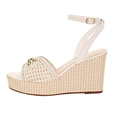 Imagem de Sandalia Dakota Anabela Tramada Com Detalhe Em Metal, 36, Off white