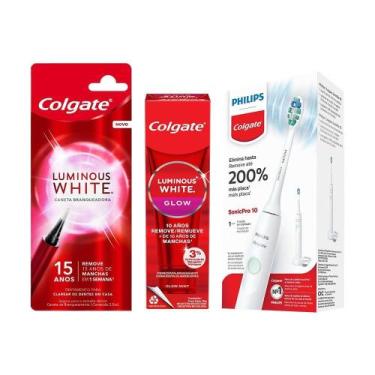 Imagem de Kit Colgate Caneta Clareadora 2,5ml + Escova Elétrica Philips SonicPro