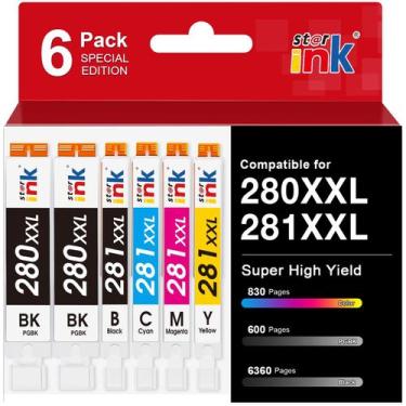Imagem de Cartuchos de tinta st @r Ink compatíveis com Canon 280 281 (pacote com