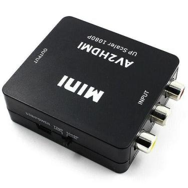 Imagem de Conversores de áudio preto rca av para hdmi adaptador conversor compos