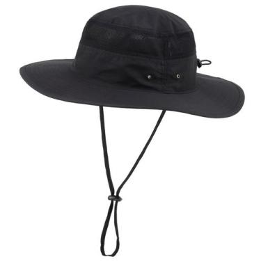 Imagem de Chapéu Sun Hat Home Prefer para homens UPF 50+, aba larga, preto
