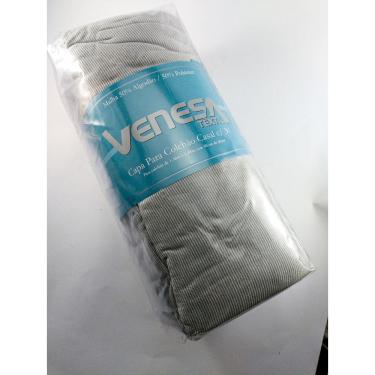 Imagem de Capa Colchão Casal Padrão De Malha Com Zíper Cinza