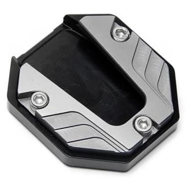 Imagem de 1 peça Universal Scooter Motocicleta Suporte Extensor de Suporte Lateral para Pés Placa de Suporte Base Ampliada Antiderrapante (Slivery)