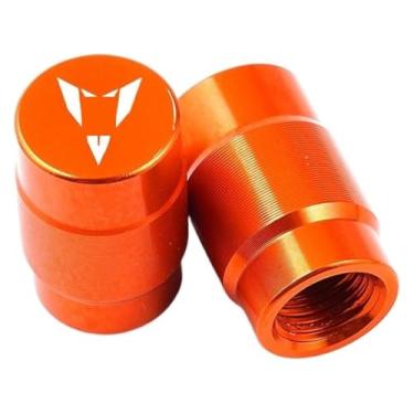 Imagem de Compatível com MT09 MT07 MT10 MT03 MT 09 07 03 10 MT-07 MT-09 MT-10 SP Tracer 2022 2023 2024 Acessórios de motocicleta Tampas de válvula de pneu (laranja M)