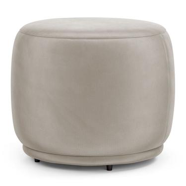 Imagem de Puff Decorativo Orgânico Living Molly Redondo Veludo Bege - Abmaza