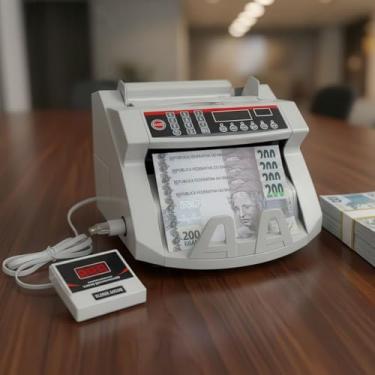 Imagem de Máquina de Contar Dinheiro Contador de Notas Detecta Nota Falsa Aceita Nota de 200 Bivolt