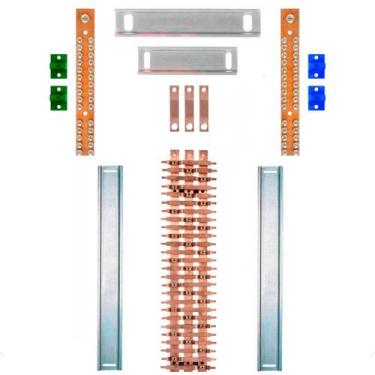 Imagem de Kit Barramento Trifásico 150A para 52 Circuitos - Zathura
