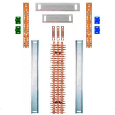 Imagem de Kit Barramento Trifásico 150A para 62 Circuitos - Zathura