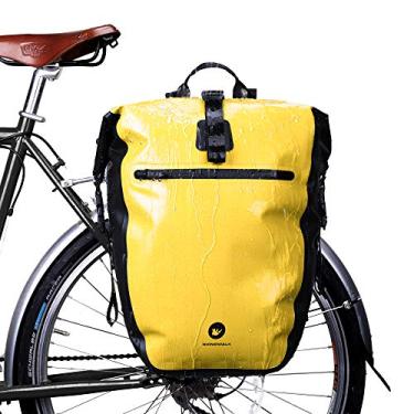 Imagem de HUNTVP Bolsa de bicicleta multifuncional de 27 L, bolsa de bicicleta para ciclismo, banco traseiro, porta-malas, bolsa para selim de bicicleta (amarela)