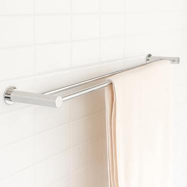 Imagem de Toalheiro Porta Toalha Duplo Para Banheiro 80cm Inox 304 - Rr1014