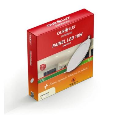 Imagem de Painel Abs Led Embutir 18 Watts Bivolt 2700K Redondo - 02900 - OUROLUX
