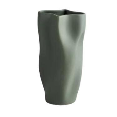 Imagem de WUHUQN Vaso de flores de cerâmica verde de alta qualidade para mesas de jantar, salas de estar, arranjos de flores, design e elementos decorativos, vaso para arranjos florais