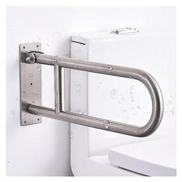 Imagem de Barras de apoio para deficientes, barra dobrável para banheiro, corrimãos de montagem na parede, trilhos de chuveiro de aço inoxidável 304 para deficientes fornecem segurança para mulheres grávidas