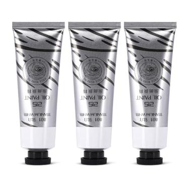 Imagem de Paul Rubens Tinta a óleo branca de titânio, tubos grandes de 3 x 50 ml, tinta profissional à base de óleo com alta saturação, textura cremosa e consistência, materiais de arte para artistas