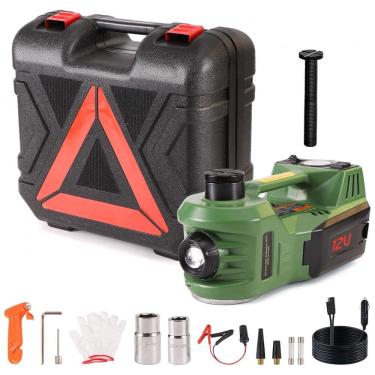 Imagem de Macaco Elétrico Hidráulico Portátil EFFIROSO de 5 Toneladas 12V com Bomba Infladora de Pneus para Reparos de Emergência em Veículos