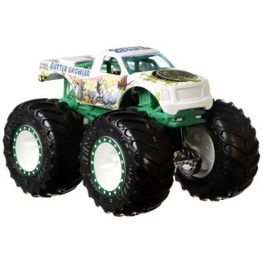 Imagem de Conjunto de 4 Caminhões Hot Wheels Monster Trucks Escala 1:64 com Rodas Gigantes, Modelos Variados