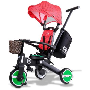 Imagem de Triciclo Infantil com Cesta, Mochila de Viagem e Bolsa para os Pais para Crianças de 1 a 5 Anos, NewtronX, Vermelho