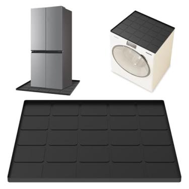 Imagem de Tapete de silicone para mini geladeira com borda elevada 60 x 59 cm, antiderrapante, lavável, tapete protetor de pia à prova d'água sob a mini geladeira, máquina de lavar louça, piso (1 peça)