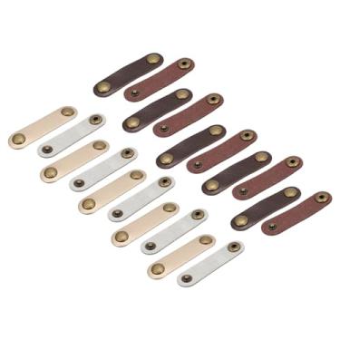 Imagem de 5 + 5 peças de tiras de couro organizador de cabos 63 x 16 mm prendedor de cabo macio para gerenciamento de cabos para cabo USB, fio de fone de ouvido, fone de ouvido