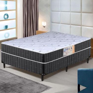 Imagem de Cama Box Casal Conjugado Preto/Branco Flor