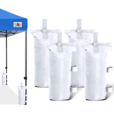 Imagem de ABCCANOPY Conjunto de sacos de areia de 1,8 a 54 kg para barraca pop-up, sacos de peso para gazebo ao ar livre, trampolim, pérgola, branco (sem areia)