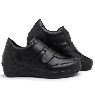 Imagem de Sapatênis Feminino Ortopédico Salto Anabela Conforto Dor nos Pés - Ska