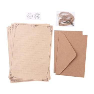 Imagem de Envelopes de papel de carta com acessórios de corda para dia dos namorados, bloco de cartas, vintage, escritório, papelaria, convite (estilo3)