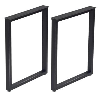 Imagem de Taelakeni Pernas de mesa de mesa de metal de 71 cm, perna de mesa de jantar de estilo industrial resistente com almofadas de ajuste para pés, 71 cm x 61 cm
