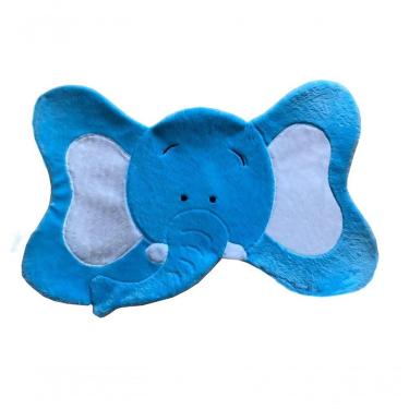 Imagem de Tapete Pelúcia Elefante 1,05M X 75Cm Decorativo Quarto Infantil Base Emborrachado - Azul Turquesa