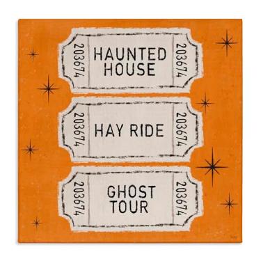 Imagem de Stupell Industries Arte de parede em tela Wee Bit Wicked Tickets, design de Veronique Charron, 61 x 61 cm