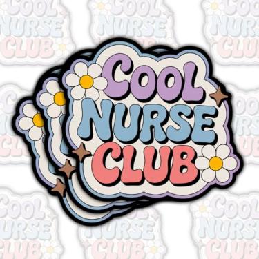 Imagem de Adesivo divertido de clube de enfermeira, 3 peças, engraçado e fofo, citação de vida de enfermeira, decalque de vinil à prova d'água para laptop, garrafa de água, copo, caderno, carro, presente para