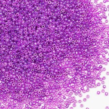 Imagem de Contas de semente roxas de 2 mm para fabricação de joias 200 gramas cerca de 18880 peças, artesanato de vidro 12/0 para fazer brincos, pulseiras, pingentes, joias de cintura, contas de sementes