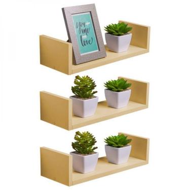 Imagem de Kit 3 Prateleiras U 30 x 15cm Bege Claro Invisível