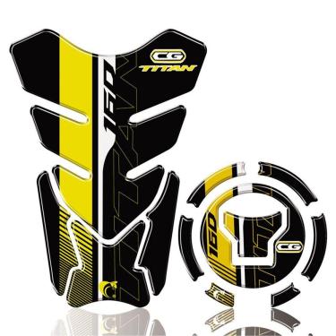 Imagem de Kit Protetor Tanque Adesivo Moto Honda Cg Titan 160 Ano Acima 2018 Amarelo