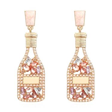 Imagem de Brincos de champanhe para mulheres meninas brincos de garrafa de champanhe com contas brincos de margarita brincos de tequila brincos pendentes de vidro de vinho de cristal brincos pendentes festa celebração joias presentes, outro, outro