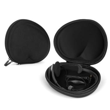 Imagem de Linkidea Estojo de transporte para fones de ouvido compatível com Logitech Stereo, Plantronics Blackwire 3220, Jabr Engage 75 e mais, bolsa de viagem protetora rígida de substituição (preto)